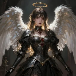 angel knight gothic girl. by amano yoshitaka, by rembrandt, by luis royo, digital art, digital painting, artstation trending, unreal engine