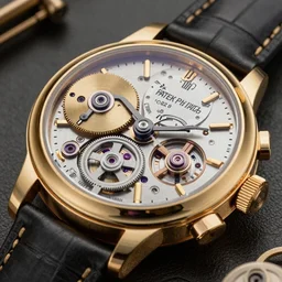 a steampunk watch in polished gold and silver showing the detailed workings by Patek Philipp, macro photography, F/2.8, trending on artstation, octane render
