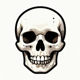 skull, style of Asteroids video game