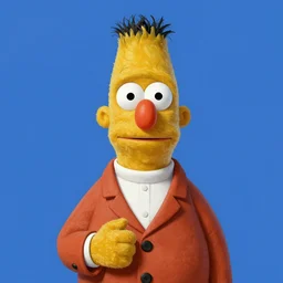 portrait Bert and Ernie fused together in Society (1989), highly detailed, centered, solid color background, digital painting, artstation, concept art, smooth, sharp focus, illustration, artgerm, donato giancola, Joseph Christian Leyendecker, Les Edwards, Ed Repka, WLOP, Artgerm