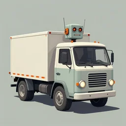 ( ( ( ( ( 1 9 5 0 s retro future android robot towtruck. muted colors., ) ) ) ) ) by jean - baptiste monge,!!!!!!!!!!!!!!!!!!!!!!!!!