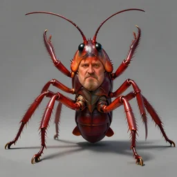 giant cockroach monster with lukashenka's face, concept art