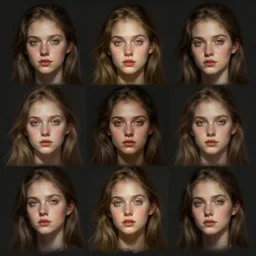 game asset sheet, how to sketch face close up different angles