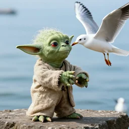 Yoda smacking a seagull