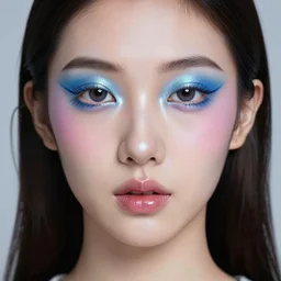 girl with portrait of creative futuristic makeup