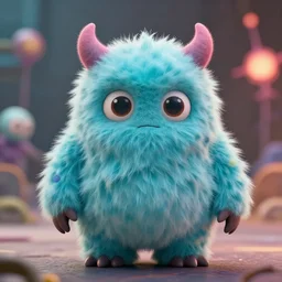 photo of cute plush fluffy chibi monster, bokeh background, by giger, wayne barlowe, dariusz zawadzki, zdzislaw beksinski