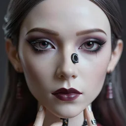 closeup face profile portrait of tin toy greta thunberg as a gothic vampire, bikini, depth of field, zeiss lens, detailed, symmetrical, centered, fashion photoshoot, by nicoletta ceccoli, mark ryden, lostfish, breathtaking, 8 k resolution, extremely detailed, beautiful, establishing shot, artistic, hyperrealistic, octane render