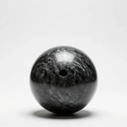 polished bowling ball, photorealistic, isolated on a pure white background, centered, entire object in frame, sharp focus, soft studio lighting