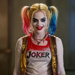 film still of Emma Watson as Harley Quinn in the new Joker movie