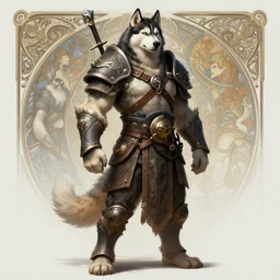 full body photography of a male anthropomorphic husky barbarian, deep focus, d & d, fantasy, intricate, elegant, highly detailed, digital painting, artstation, concept art, matte, sharp focus, illustration, hearthstone, art by artgerm and greg rutkowski and alphonse mucha