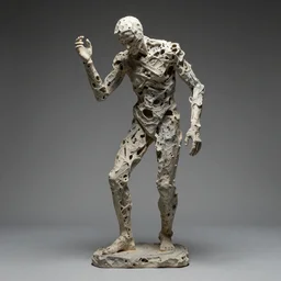 disfigured figure, contorted limbs, abstract sculpture