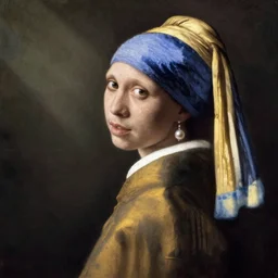 Post Malone with a Pearl Earring by Johannes Vermeer, realistic painting