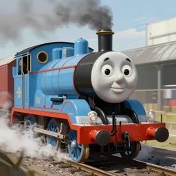 concept art of thomas the tank engine committing war crimes, 4 k, trending on artstation, concept art, painterly brush strokes
