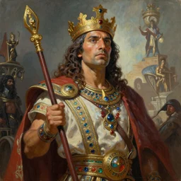 A beautiful oil cartoony painting of a inca king capac, by Lucas Graciano, Frank Frazetta, Greg Rutkowski, Boris Vallejo, epic fantasy character art, high fantasy, Exquisite detail, post-processing, low angle, masterpiece, cinematic