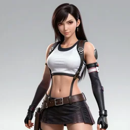 high quality concept art of tifa lockhart dressed as korra, highly detailed, trending on artstartion