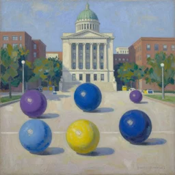an impressionist painting of seven points in minneapolis, calhoun square