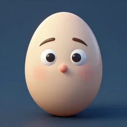 An egg with a human face on it, Digital Art, Trending on Artstation, in the style of Sylvain Chomet