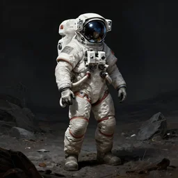 an astronaut standing in a dark waste land, intricate, highly detailed, digital painting, artstation, concept art, dark fantasy, sci - fi, illustration, art by artgerm and greg rutkowski and alphonse mucha