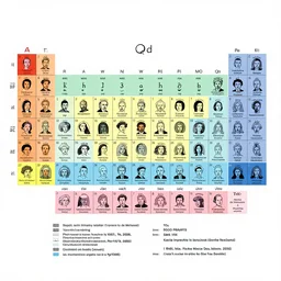 a periodic table of important literary figures