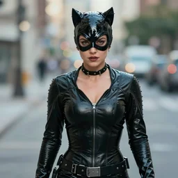 Mila Kunis as Catwoman, XF IQ4, 150MP, 50mm, F1.4, ISO 200, 1/160s, natural light, photoshopped,  lightroom, enhanced, photolab