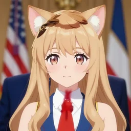 Donald Trump with anime cat girl ears