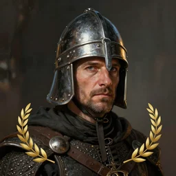 portrait of a middle - aged man wearing a kettle helm, short stubble, medieval, fantasy, medium shot, fantasy art, concept art, character design, digital art, illustration, sharp focus, by wlop