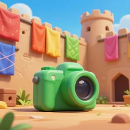 grounded camera low angle arabian marketplace skyup vivid tissu color fabric greeble block jungle dirt wall fortress volume lighting video game icon, 2 d game art gta cover, official fanart behance hd artstation by jesper ejsing, by rhads, makoto shinkai and lois van baarle, ilya kuvshinov, rossdraws