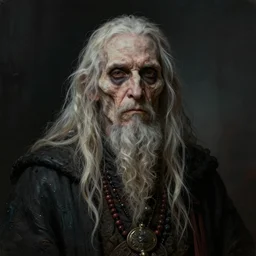 hyper detailed ultra sharp photorealistic portrait of a very old oracle death shaman, somber gothic aesthetic, masterpiece, elite, illustration, art by melissa houpert, felix englund, greg rutkowski, organic matte painting, bleak color palette, hard edges, smooth, artstation trending 8 k