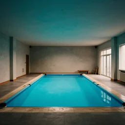 photo of a liminal space, pool room