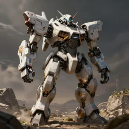 a concept art of a nissan combat mech, artstation