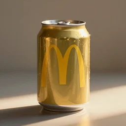 a soda can with the mcdonalds golden arch.