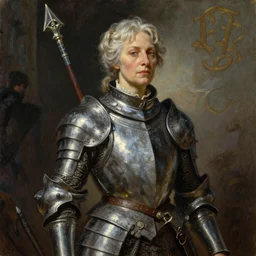 A beautiful oil painting of a pretty old lady in armor of , by Lucas Graciano, Frank Frazetta, Greg Rutkowski, Boris Vallejo, epic, fantasy, character art, high fantasy