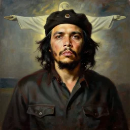 young che guavara painting by alex grey in the style of cosmic christ by alex grey