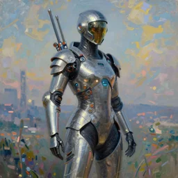 futuristic warrior by monet