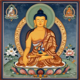 tibetan buddhist painting of the life of buddha as a time traveler