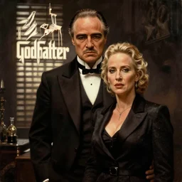 gillian anderson as the godfather, don corleon rebrandt painting