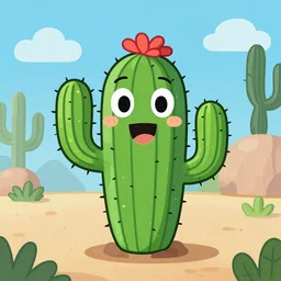 : cartoon cactus character