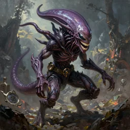 mind flayer dnd, fantasy oil _ painting _ unreal _ 5 _ daz. _ rpg _ extremely _ detailed _ artgerm _ tooth _ wu _ tooth