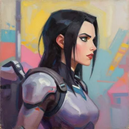 greg manchess portrait painting of milla jovovich as leeloo from the 5 th element as overwatch character, medium shot, asymmetrical, profile picture, organic painting, sunny day, matte painting, bold shapes, hard edges, street art, trending on artstation, by huang guangjian, gil elvgren, ruan jia, randy vargas, greg rutkowski