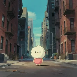 a wholesome animation key shot of a cute empty new york slums, studio ghibli, pixar and disney animation, sharp, rendered in unreal engine 5, anime key art by greg rutkowski, bloom, dramatic, dynamic lighting