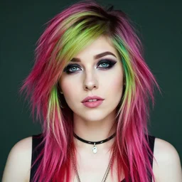 photo of a emo manic pixie dream girl, 8k, portrait