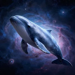 digital illustion of a majestic cosmic narwhal swimming through a nebula in space, deviantArt, artstation, artstation hq, hd, 4k resolution