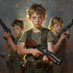 kids with guns, taking over, but it won't be long, art by jamie hewlett