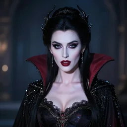real photo of a beautiful vampire queen, macro 10mm