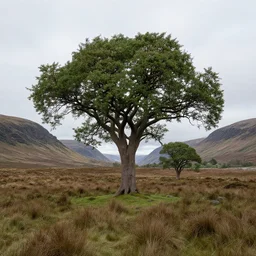 Scottish landscape with African Trees n-9