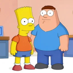 family guy simpsons peter griffin and bart simpson sonic style comic