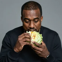 [ [ [ kanye ] ] ] [ [ eating ] ] cabbage