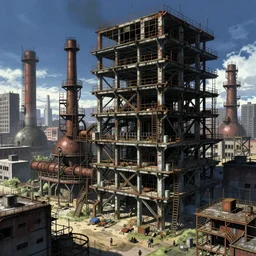 a beautiful ultradetailed anime illustration of industrial architecture city architecture mine unfinished building by ralph mcquarrie, synthwave bioshock, archdaily, wallpaper, highly detailed, trending on artstation.