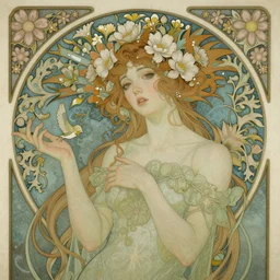 terror of the deep, beautiful and playful ethereal portrait, art nouveau, fantasy, intricate flower designs, elegant, highly detailed, sharp focus, art by artgerm and greg rutkowski and wlop