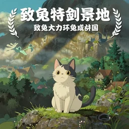 a cute cat planning to take over the world, studio ghibli